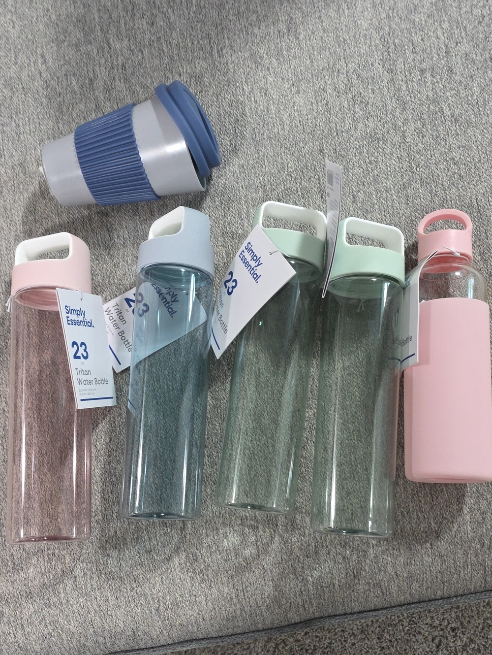 Total 6 Itens 23oz Tritan Water Bottle - Pink / Mint / Blue